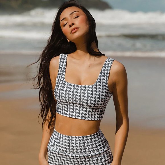 Albion Other - Albion Houndstooth Olivia Swim Crop